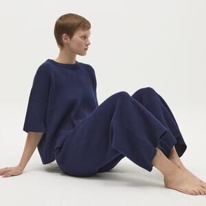 Babaa No 35 Knit Cotton Trouser Pants Navy Blue Size OS